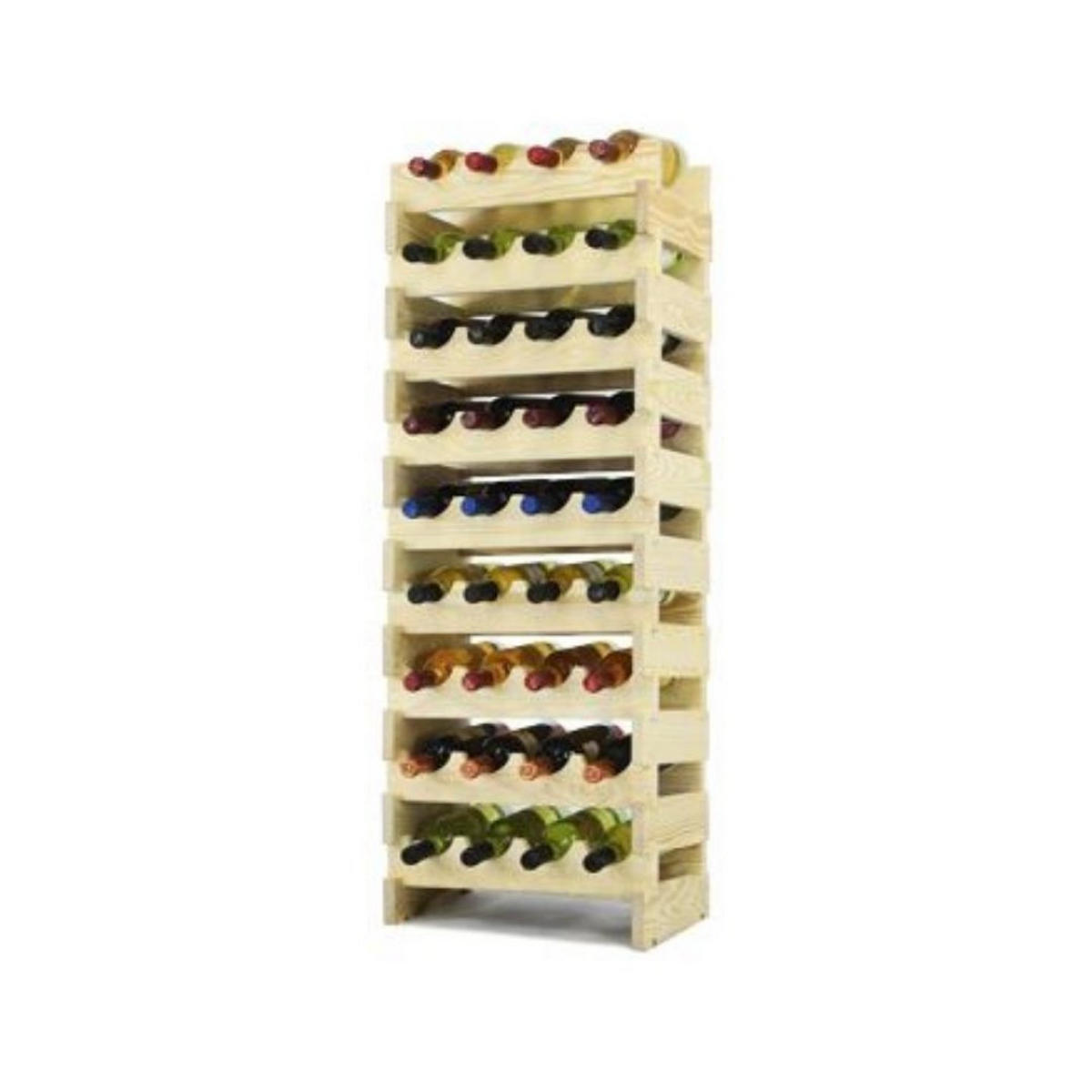 WEINREGAL Vinoteca Flex 101x47x29 cm 36 Flaschen Massives Kiefernholz Braun Geölt - Braun, Holz (47/101/29cm) - PROREGAL