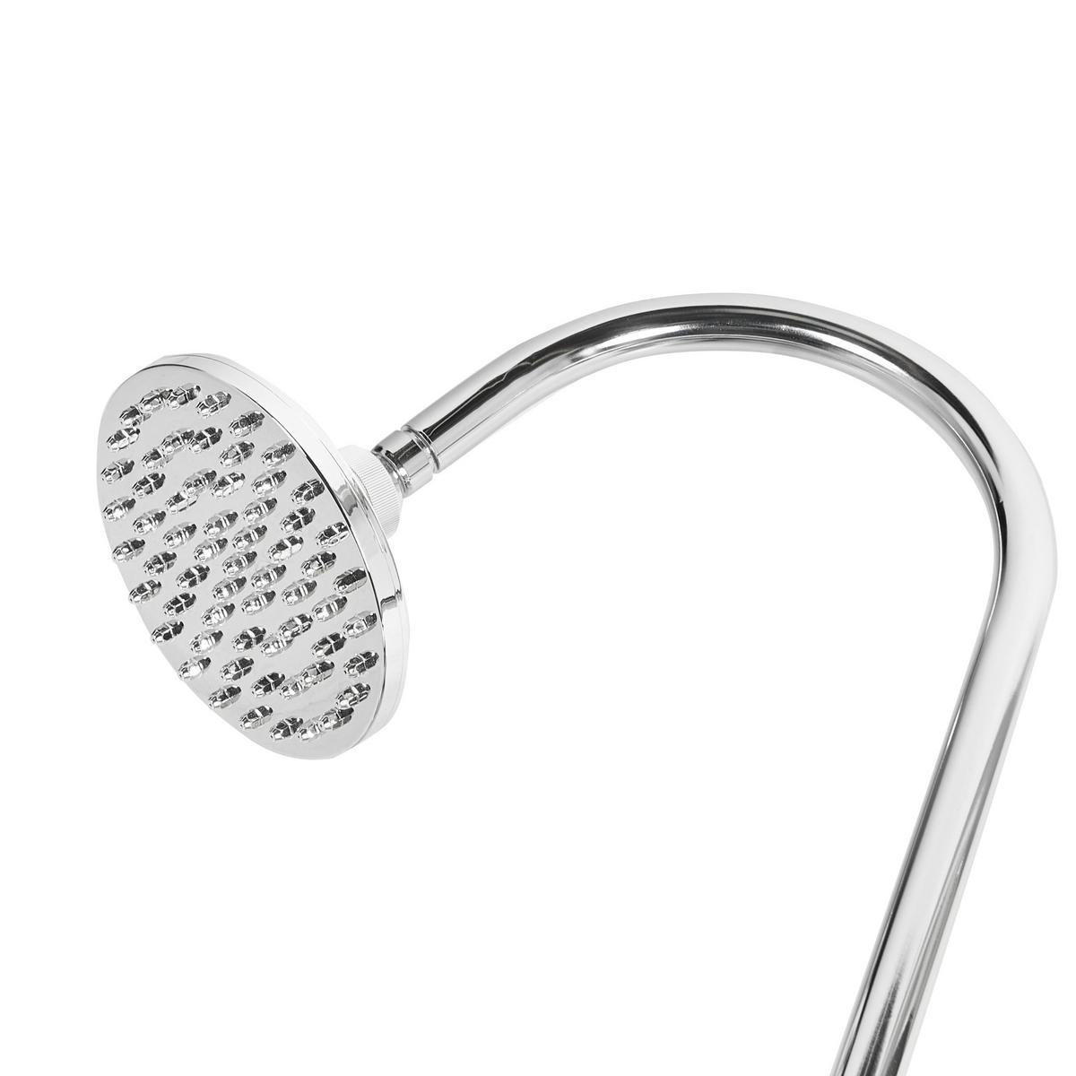 FREISTEHENDE solarbetriebene Gartendusche Schwarz Juanillo - Silberfarben/Schwarz, Kunststoff (20/214/20cm) - Beliani