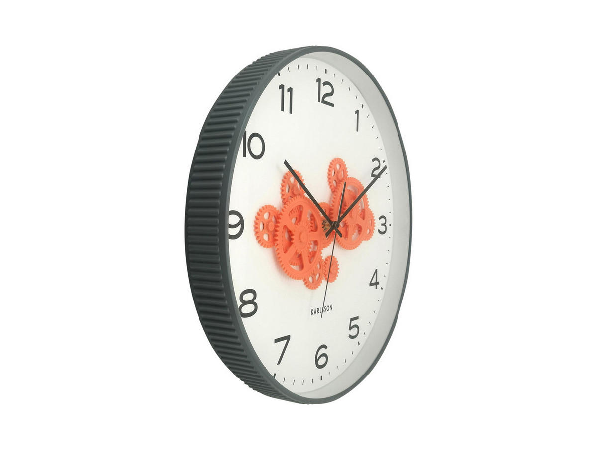 WANDUHR Open Gear Grau 40/5.66/40 cm - Grau, Kunststoff (5.66/40/40cm) - Karlsson