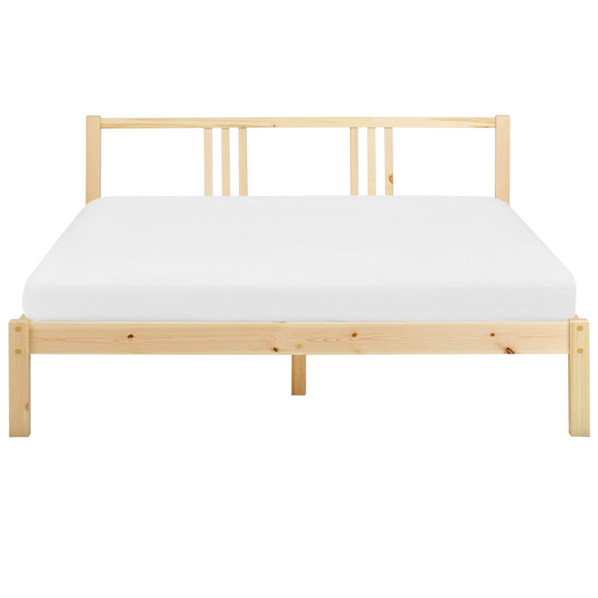 BETT mit Lattenrost 160x200 cm Heller Holzfarbton Vannes - Hellbraun, Holz (160/200cm) - Beliani