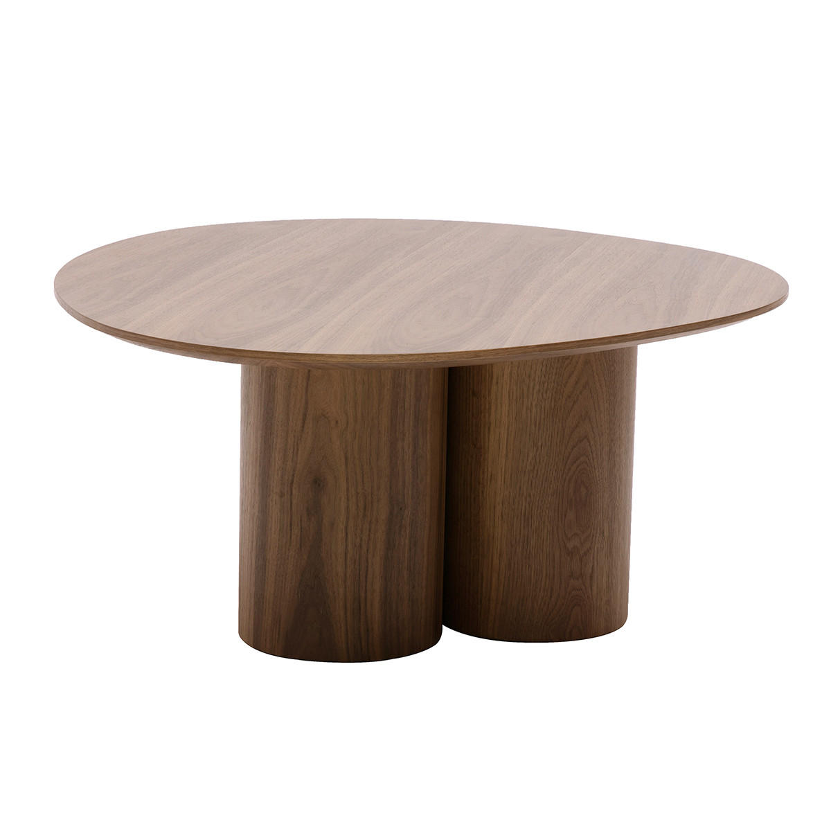 COUCHTISCH Dunkles Holz Walnussfurnier B100 cm HOLLEN - Walnussfarben, Holz (100/78/37.3cm) - Miliboo