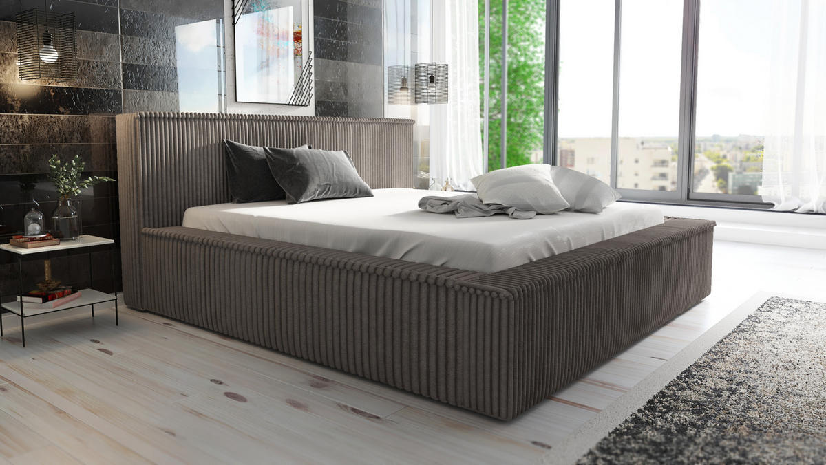 POLSTERBETT RIO 120x200 Braun - Braun, Textil (120/200cm) - A&J MöbelLand