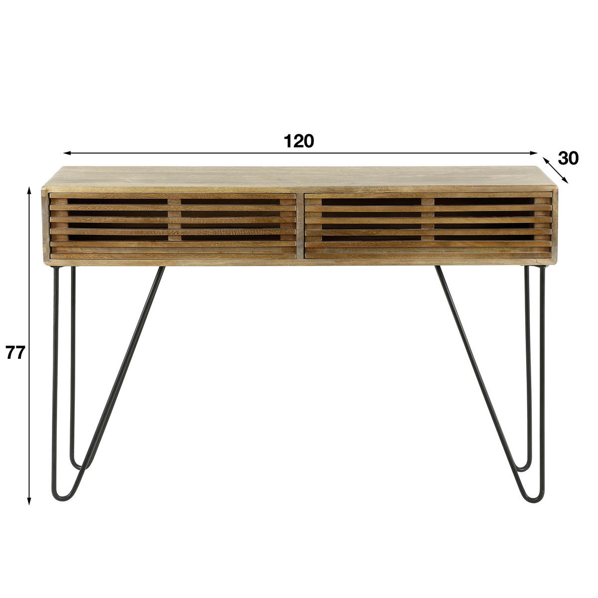 SCHMINKTISCH Tweak Braun 30/120/77 cm - Braun, Holz (30/120/77cm) - Hoyz Collection