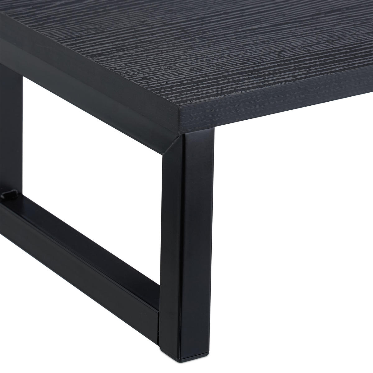 MONITORSTÄNDER Schwarz MDF - Schwarz, Holzwerkstoff/Metall (23/40/15cm) - Relaxdays