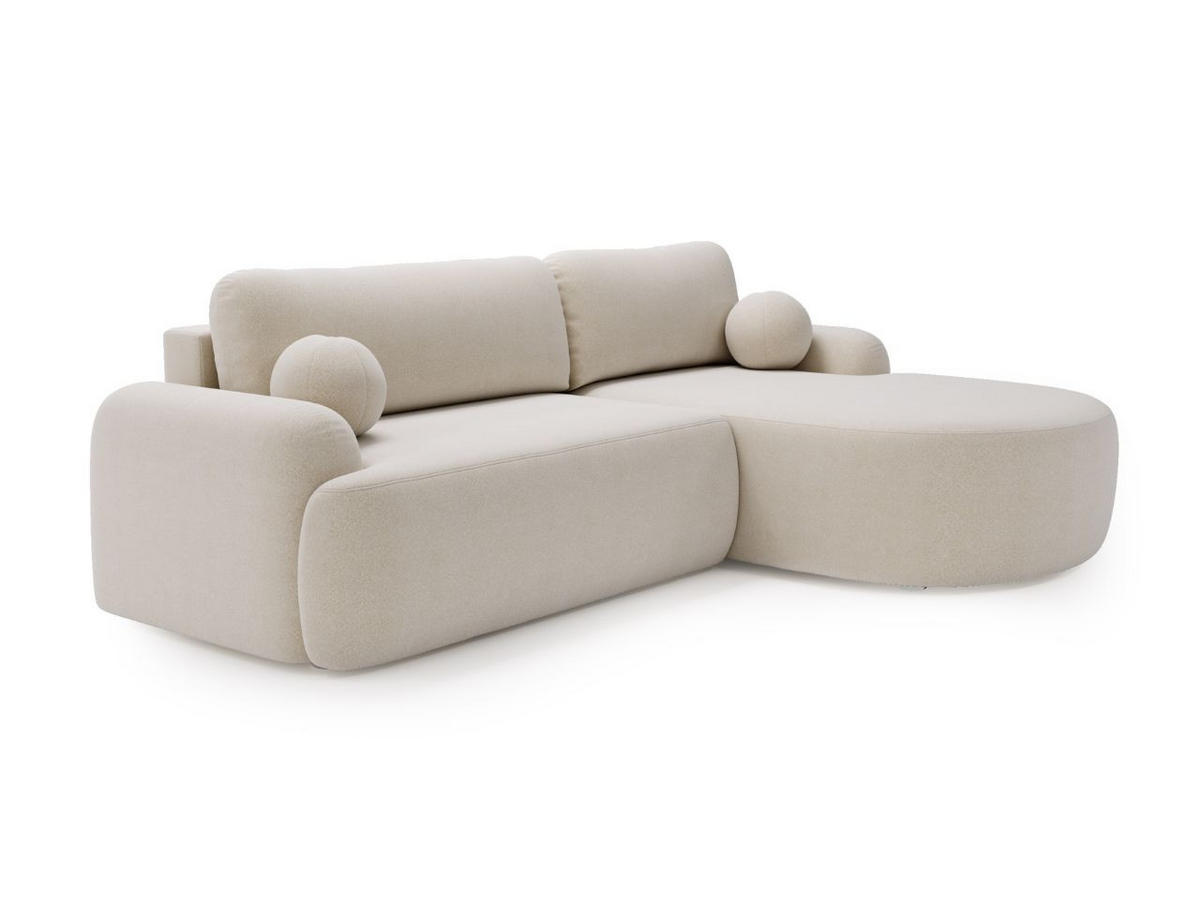 ECKSOFA Aurio Beige Rechts - Beige, Holz/Textil (261/177cm) - Graingold