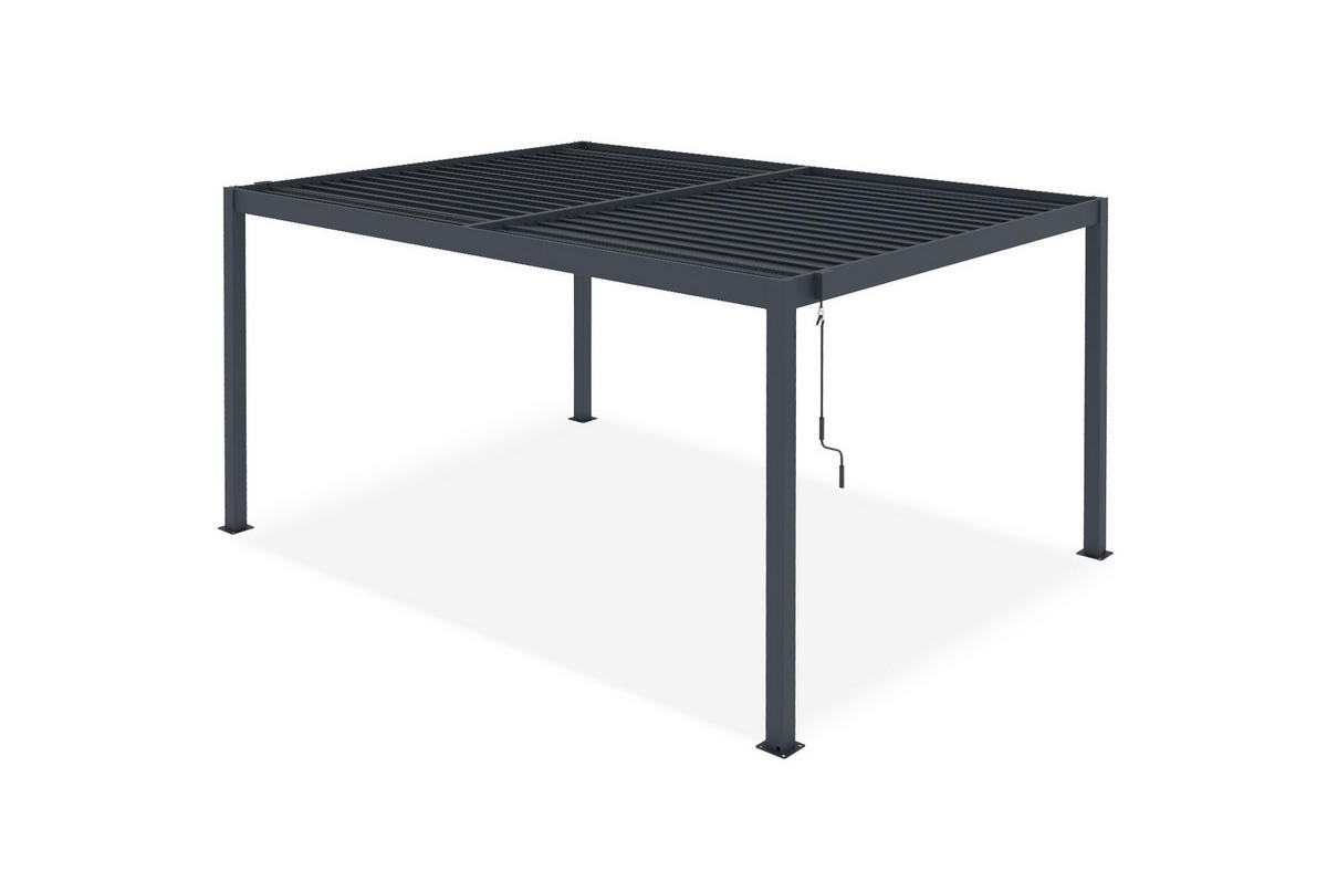 PERGOLA BIOKLIMATISCHE SELBSTTRAGENDE Piana grauem 4m x 3m - Grau, Metall (304/218/304cm) - Cazeboo