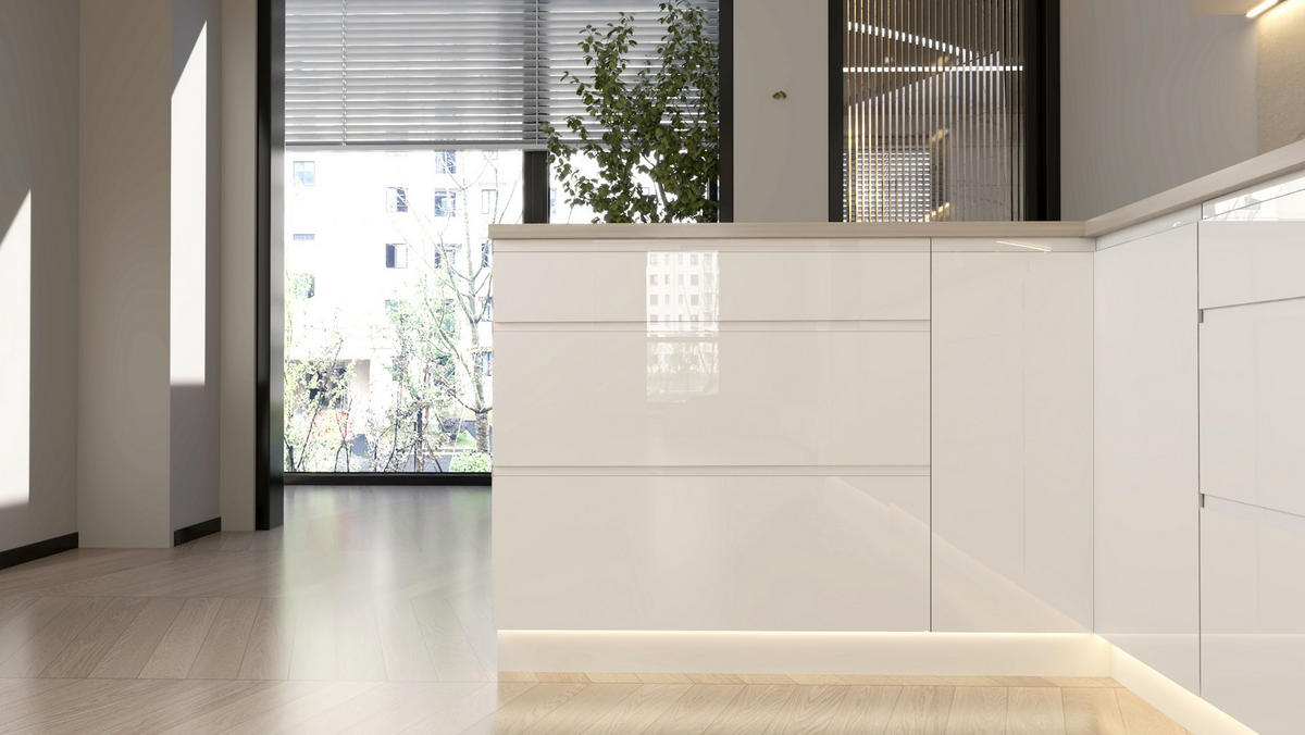 L-KÜCHE Velmora Weiß Hochglanz – 355 × 170 cm – KÜ-AS-017 – Weiß / Hochglanz - Weiß, Holzwerkstoff (355/212/58cm) - ROYAL24_MARKT
