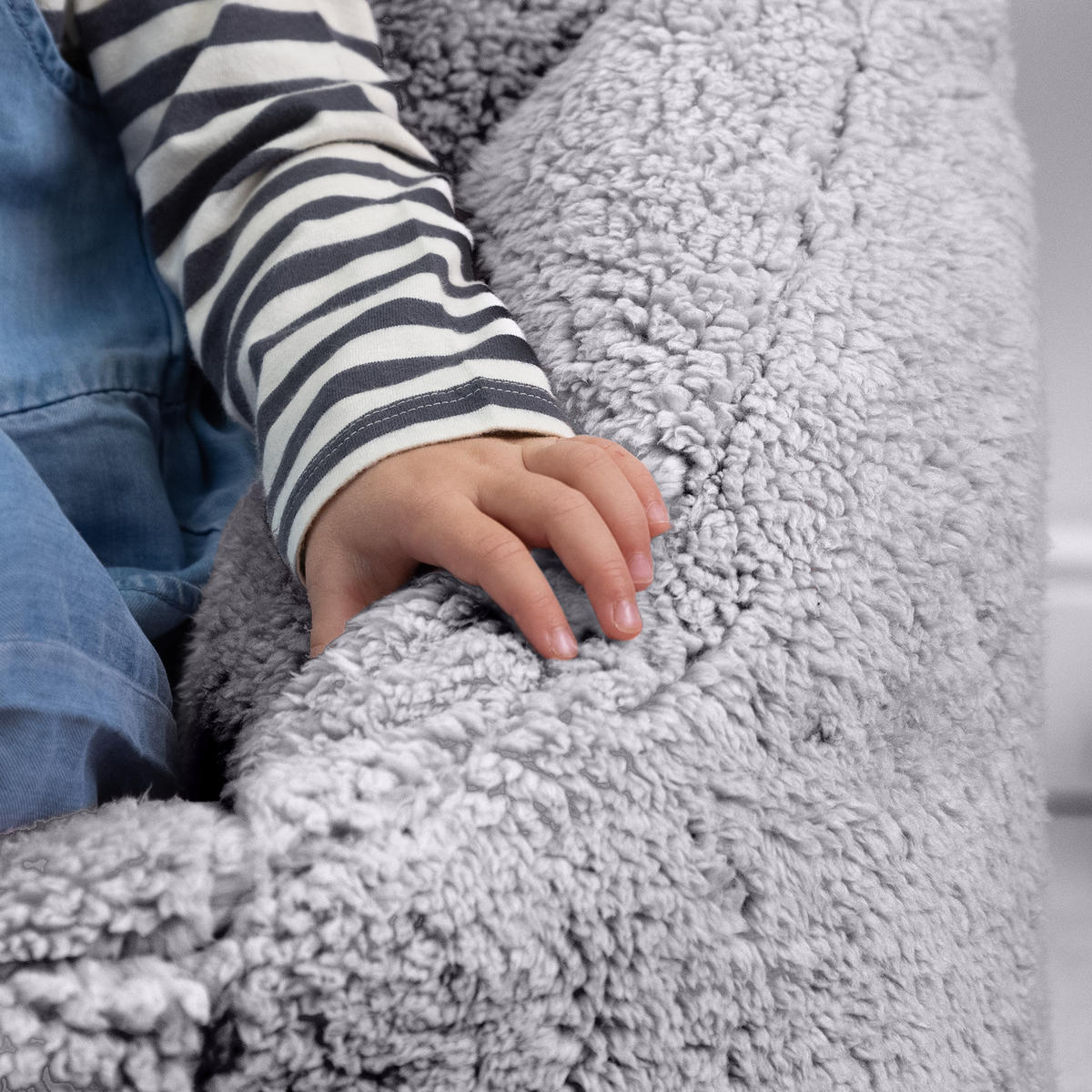 SITZSACK Flauschig für Kinder 2er-Set - Grau, Kunststoff/Textil (55/44/55cm) - icon