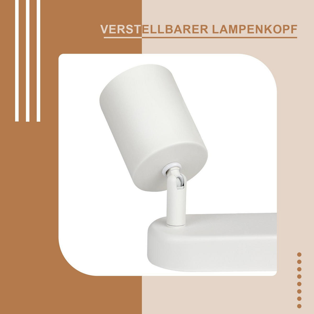 DECKENSTRAHLER Lichtfried 6/14/58 cm - Weiß, Metall (58/6/14cm) - ZMH