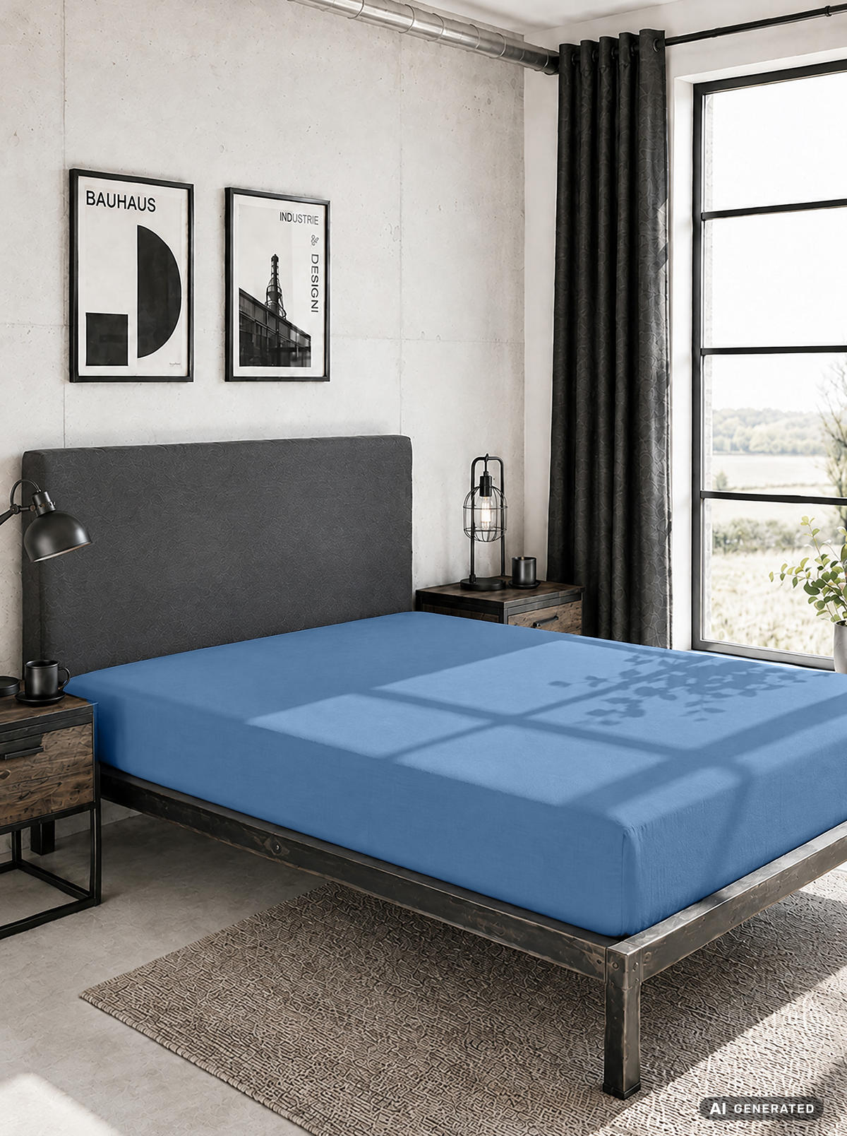 SPANNBETTTUCH Basic Jersey blau, 90x190 cm - 100x200 cm - Blau, Textil (100/200cm) - Castell