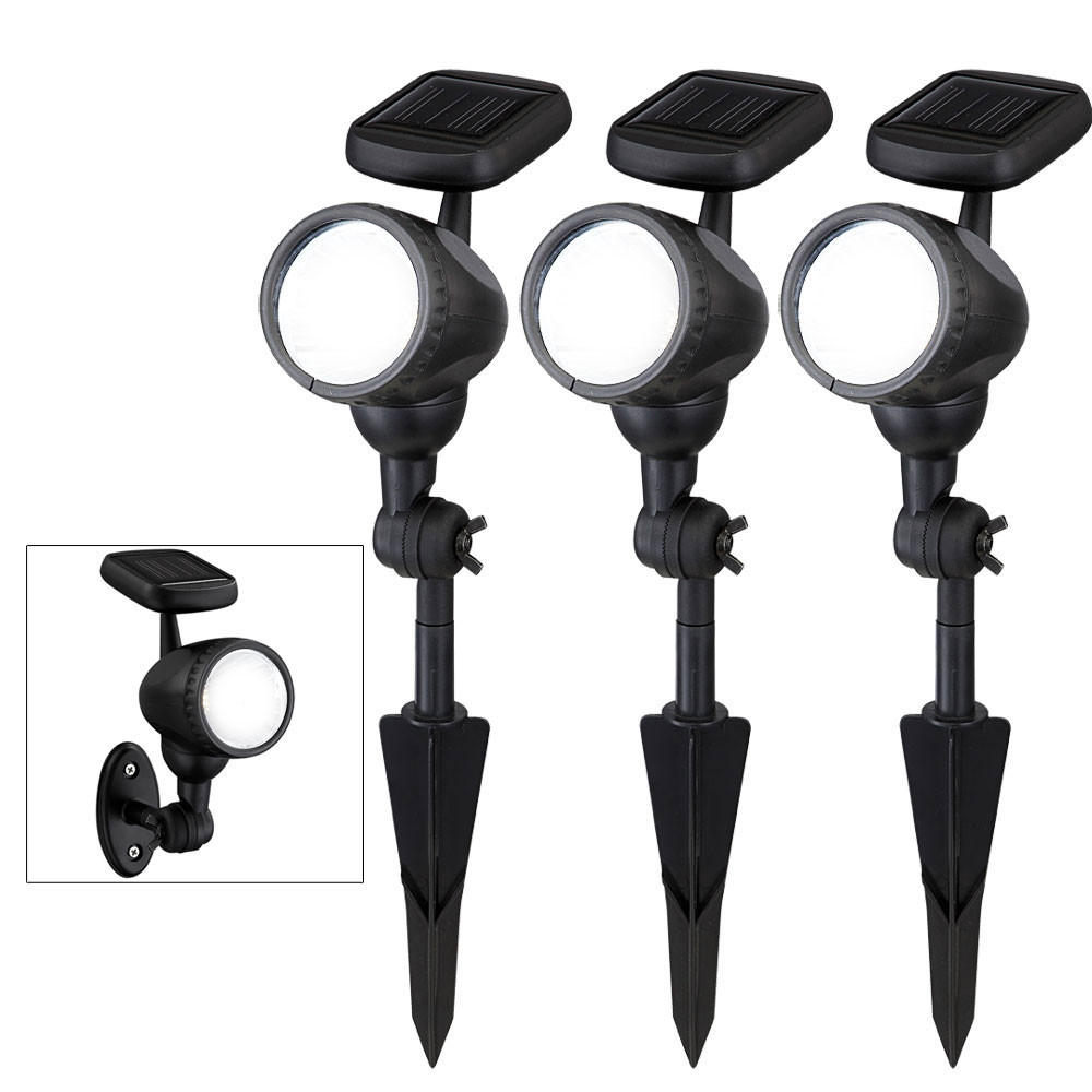 LED AUSSEN-WANDLEUCHTE MOA Schwarz 3er Set - Schwarz, Kunststoff (7.2/17/8.5cm) - Globo Lighting
