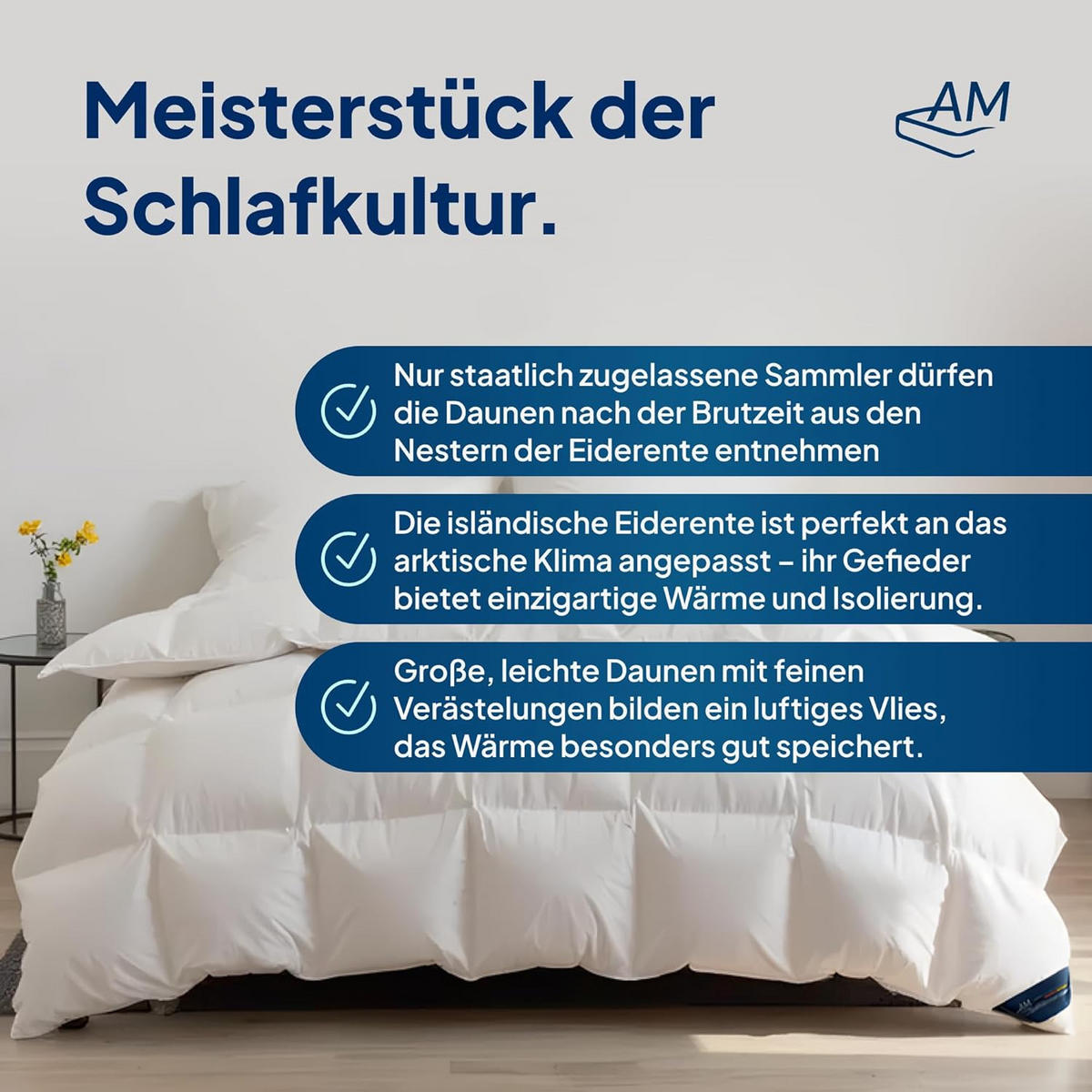 EIDERDAUNENDECKE 155/220 cm Weiß - Weiß, Textil (155/220cm) - AM Qualitätsmatratzen