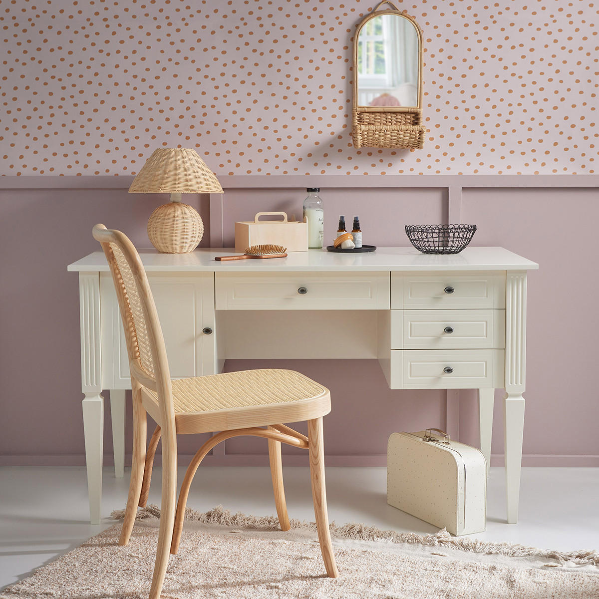 PSACÍ STŮL Ines Bílá - bílá, kompozitní dřevo (60/132/78cm) - Petits-meubles