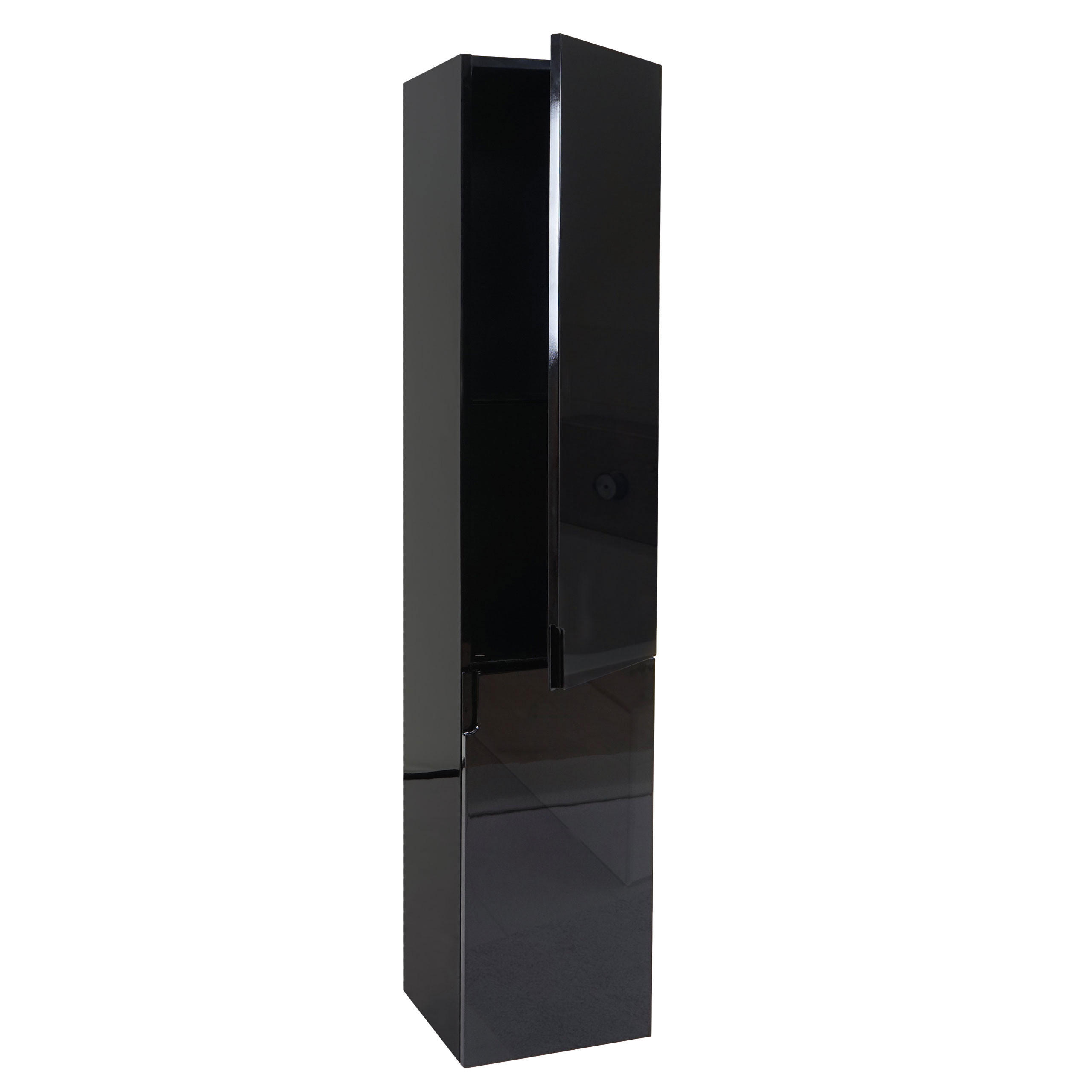 HÄNGESCHRANK Hochglanz Schwarz - Schwarz Hochglanz, Holz (30/150/30cm) - MCW
