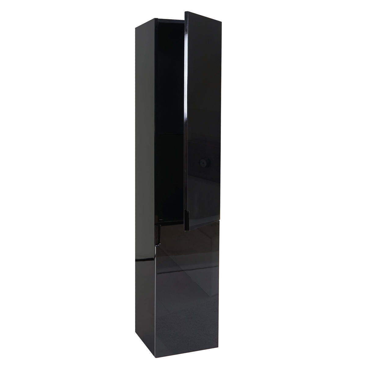 HÄNGESCHRANK Hochglanz Schwarz - Schwarz Hochglanz, Holz (30/150/30cm) - MCW