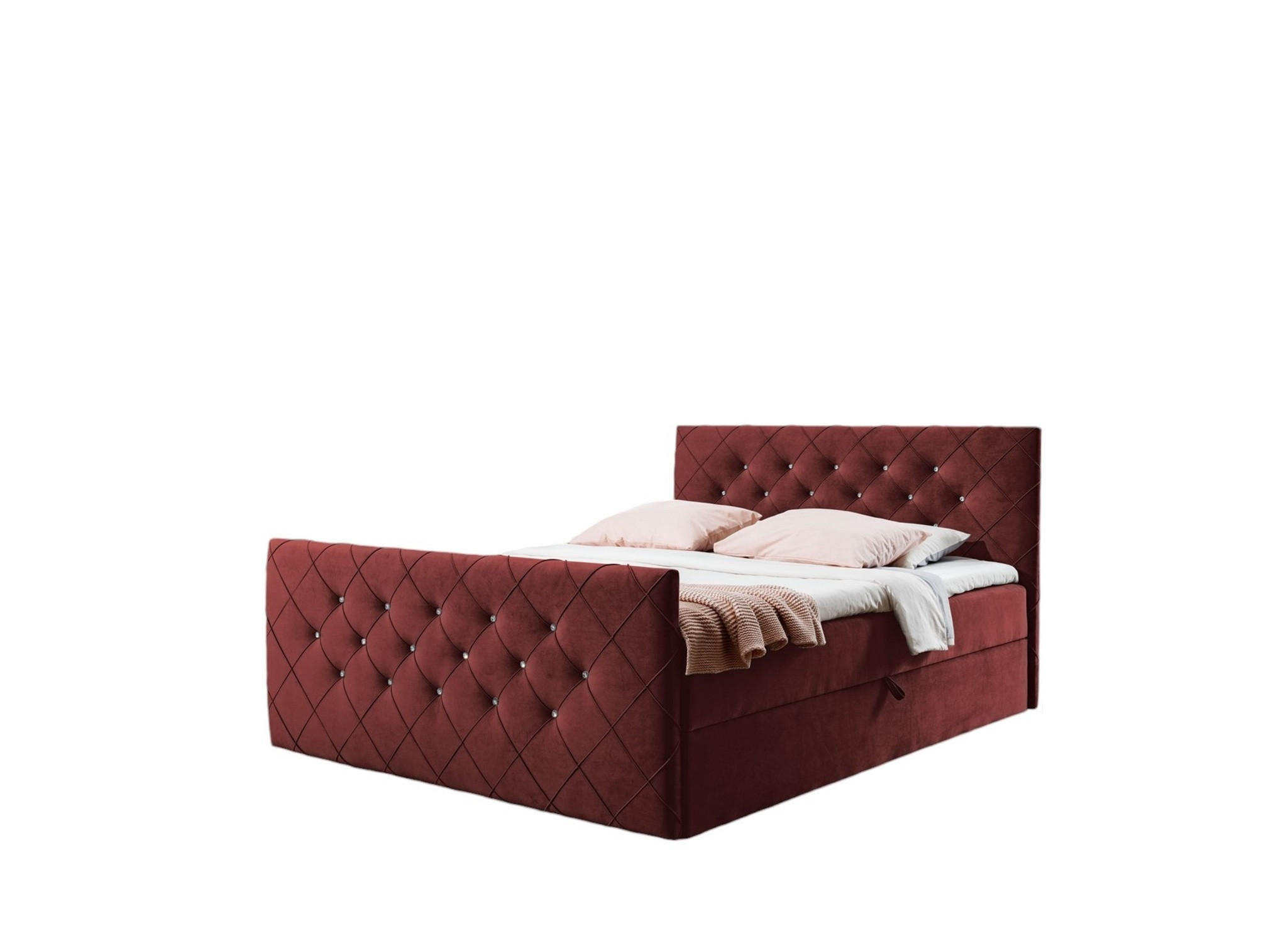 BOXBETT Eivor In überlänge - Rot, Holzwerkstoff/Textil (140/220cm) - Fun Möbel