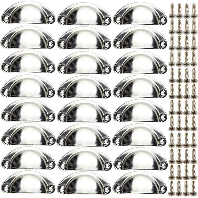 MÖBELGRIFF Silber 24er-Set - Silberfarben, Metall (3.5/3/8cm)