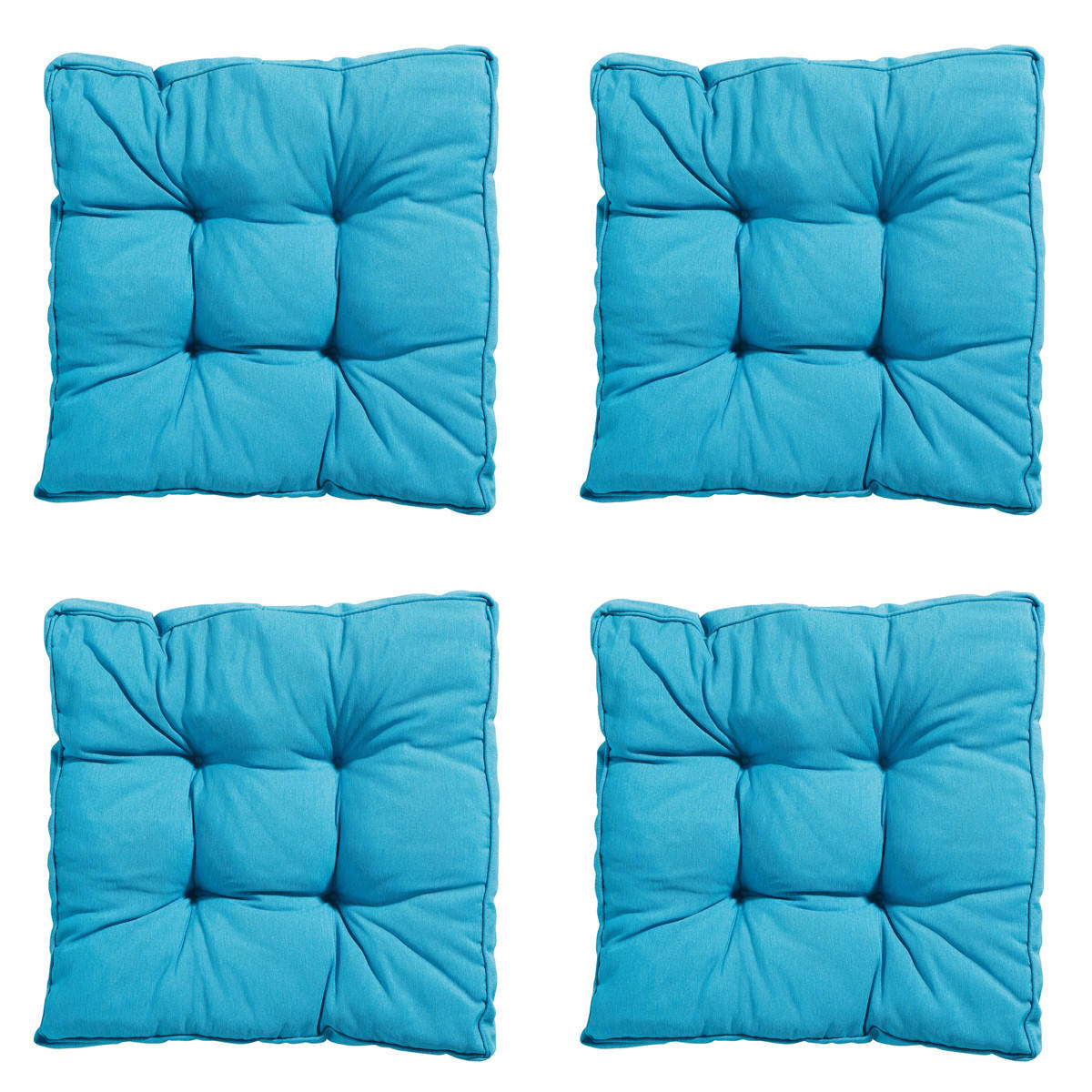 SITZKISSEN Panama 47/47 cm 4er-Set - Blau, Textil (47/8/47cm) - Madison