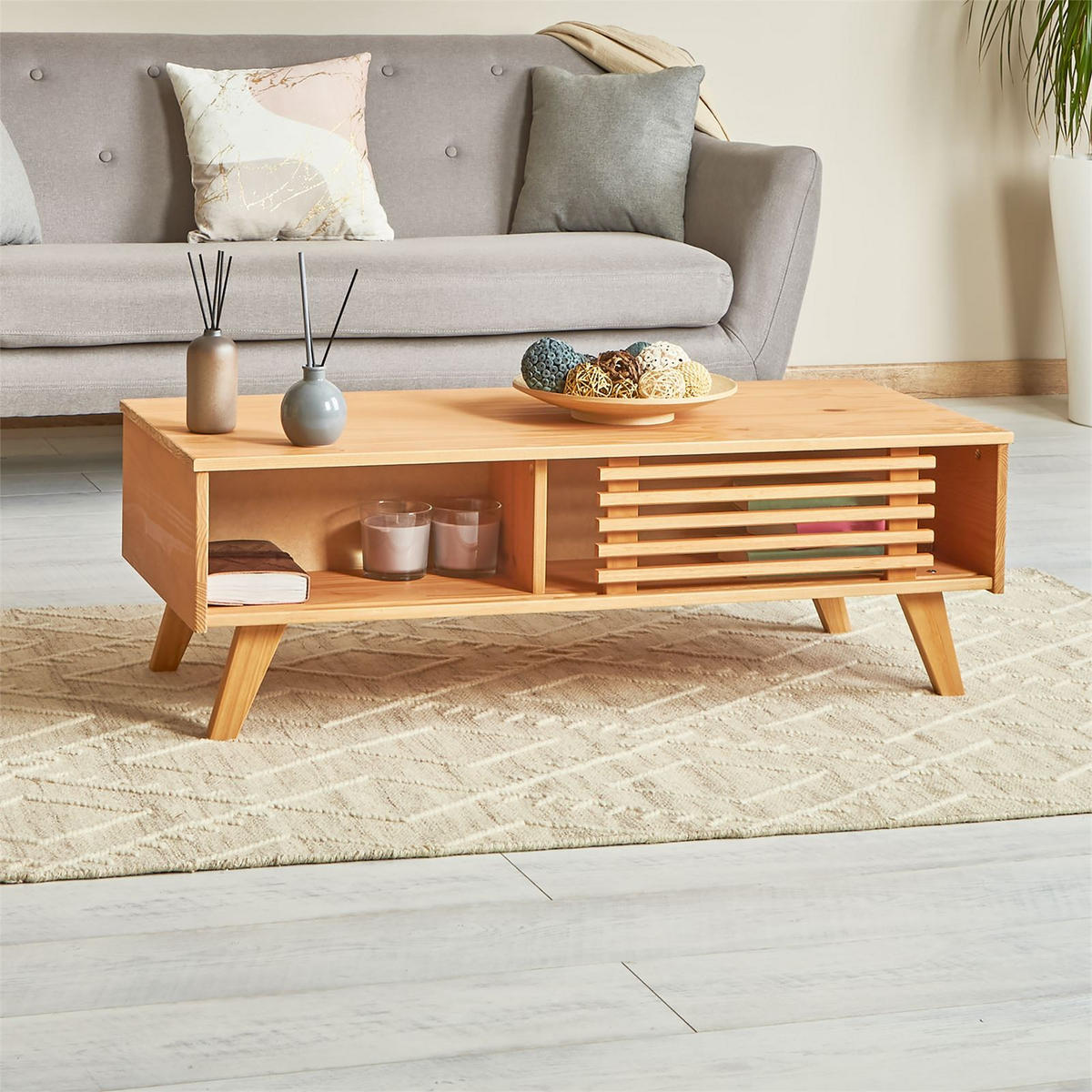 COUCHTISCH SEAN - Kieferfarben, Holz (47/110/36cm) - IDIMEX