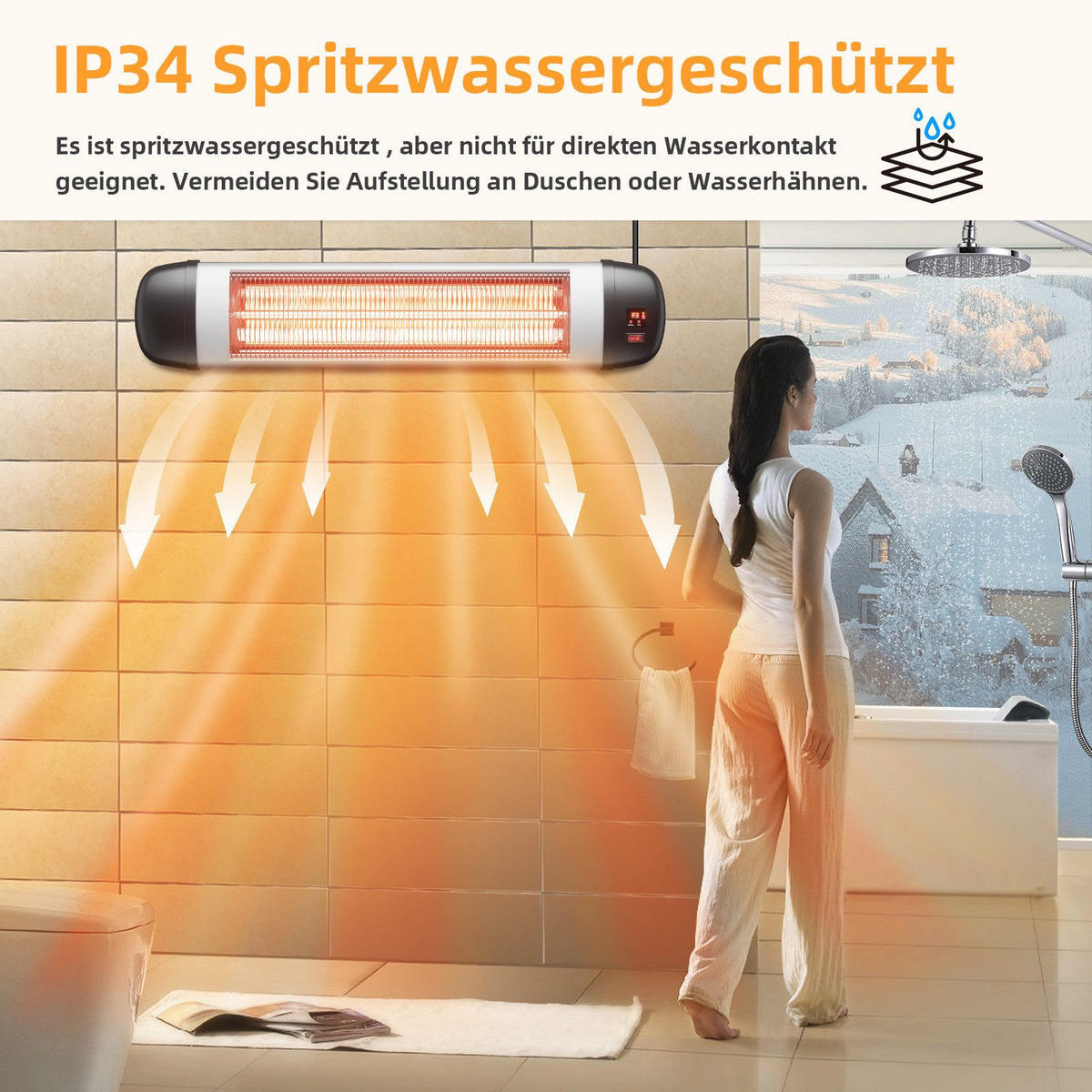 HEIZUNGSLÜFTER Wärmeglanz - Schwarz, Kunststoff (9.5/20/95.5cm) - Nettlife