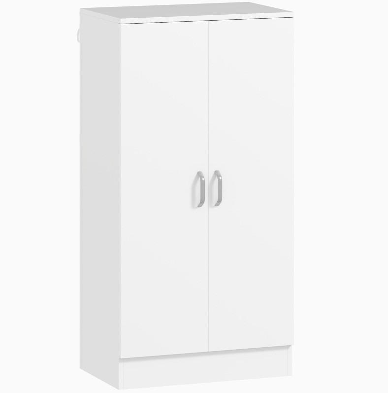 SCHUHSCHRANK 55/35/108 cm in Weiß mit verstellbaren Böden und Soft-Close - Weiß, Holz (55/108/35cm) - BEAOK