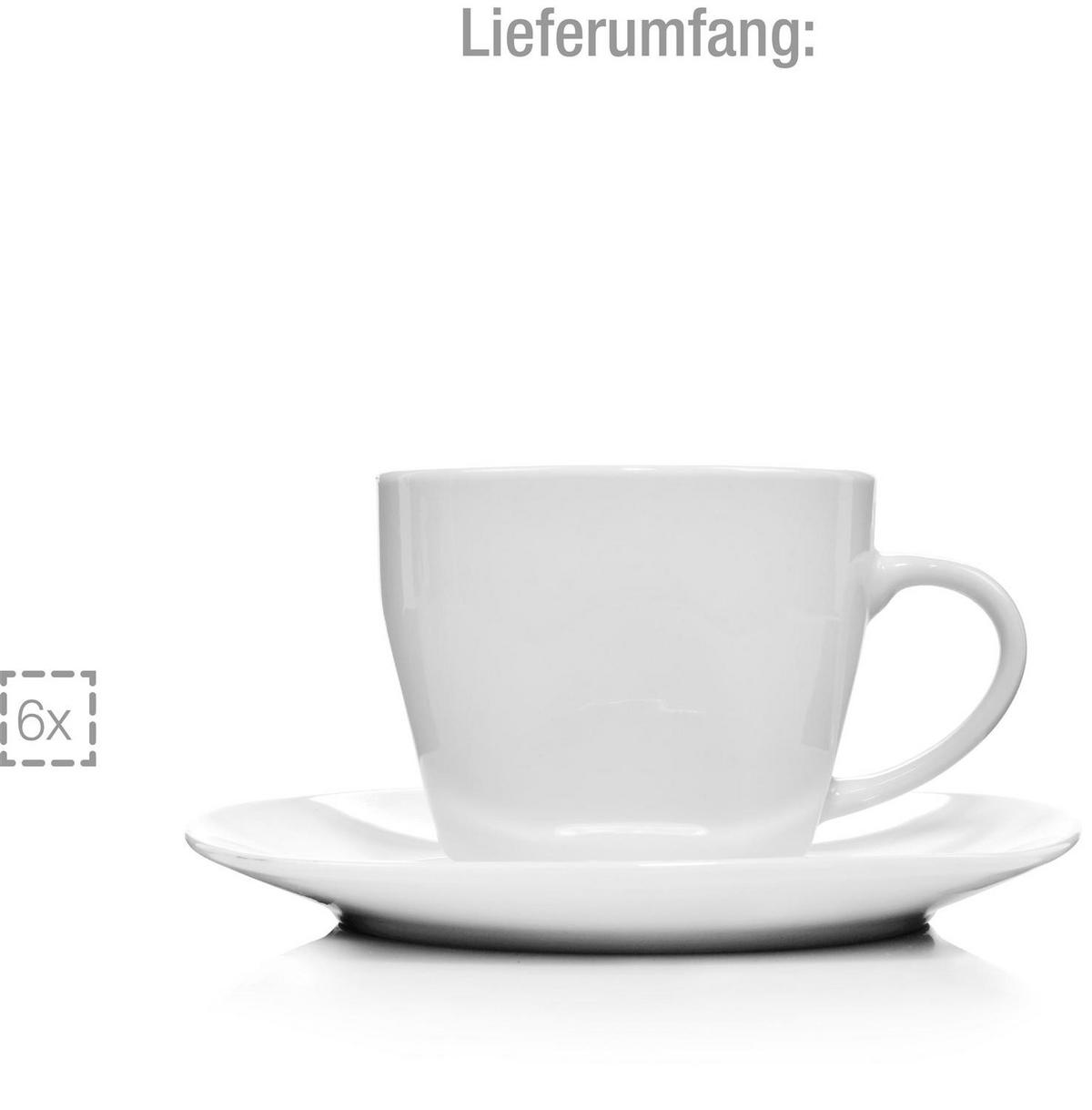 KAFFEETASSEN SET BILGOLA - 12 teilig aus Porzellan - Weiß, Keramik (44/12.5/22cm) - Sänger