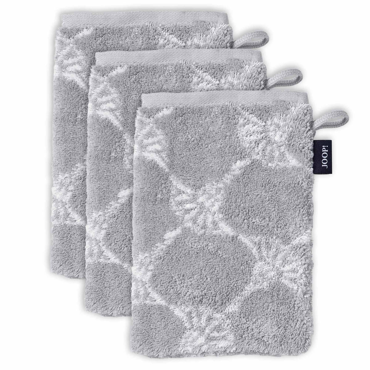 WASCHLAPPEN Unisex Doubleface Silber 3er Pack Baumwolle - Grau, Textil (25/35cm) - Joop!