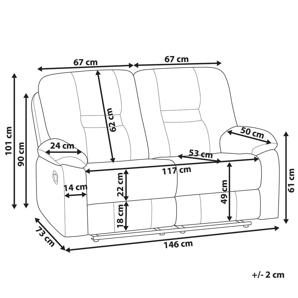 Thumbnail - Beliani 2-Sitzer-Sofa, Schwarz, Kunststoff, 146x101x73 cm, Wohnzimmer, Sofas & Couches, Sofas, 2-Sitzer Sofas