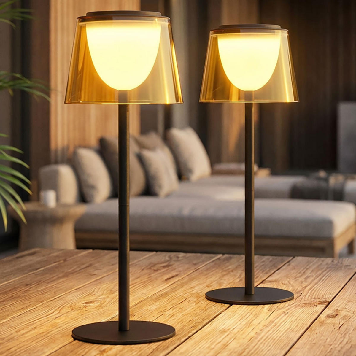 TISCHLEUCHTE MARIAM Metall Gelb, Akku, LED, 2er Set - Gelb, Metall (13/13/34cm) - Globo Lighting