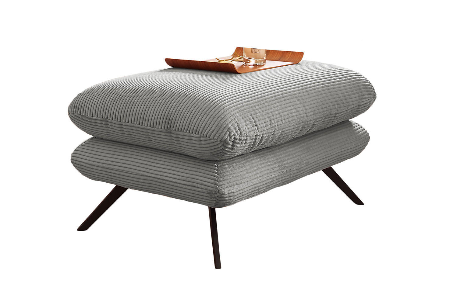 HOCKERBANK CHARME Hellgrau - Hellgrau, Textil (90/45/60cm) - KAWOLA