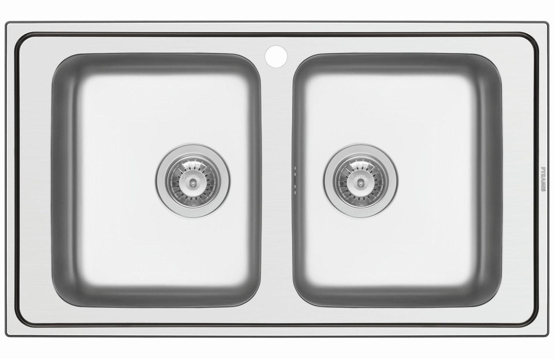 KÜCHENSPÜLE 86x50cm Einbauspüle Alea Edelstahl Doppelspüle 1 Hahnloch Ø 35 mm - Edelstahlfarben, Metall (50/19/86cm)