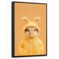 LEINWAND Bilder mit Rahmen - Osterhase - Kostüm - Ente - 20x30 - Gelb, Textil (20/30cm) - MuchoWow