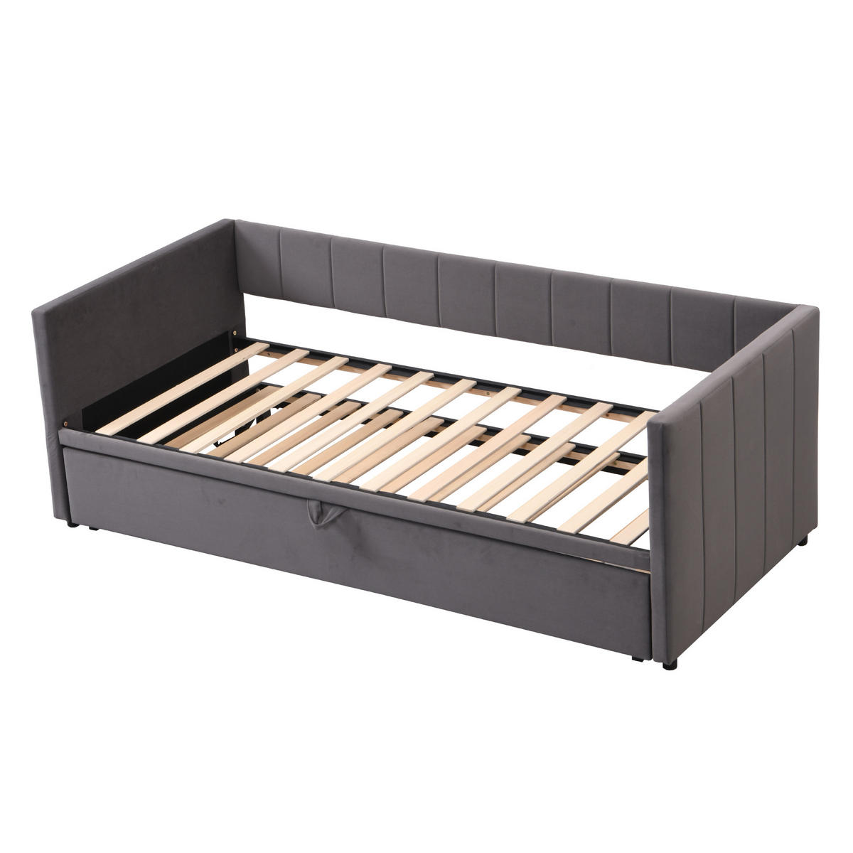 AUSZIEHBETT 90/180/200 cm DE-01586, in Grau - Grau, Holzwerkstoff (90/200cm) - ComfortXL