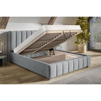 BETT Butelkengrün BEN 10 Gepolstert Mit Bettkasten 140x200 cm - Schwarz/Grün, Textil (140/200cm) - Sepro Meble