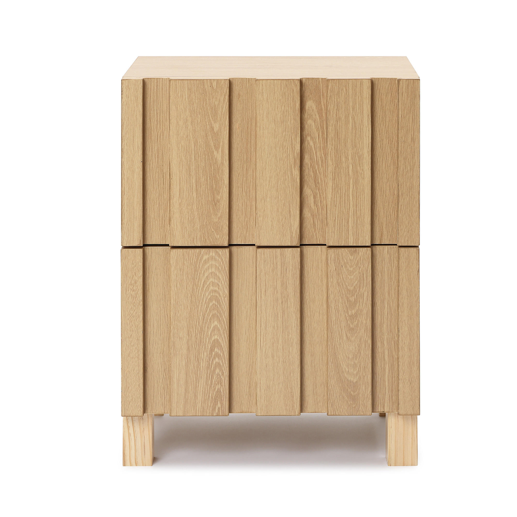 NACHTTISCH Modern mit 2 Schubladen, Eichenfarben, Spanplatte | B40 x T30 x H55 cm - Eichefarben, Holz (40/55/30cm) - Hometopia