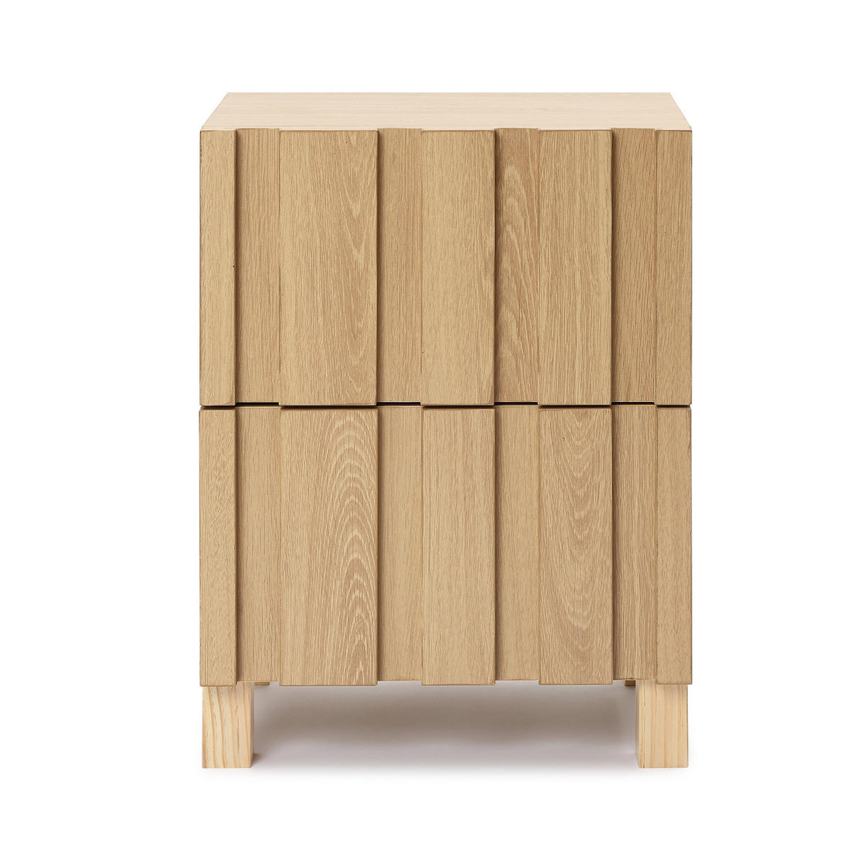 NACHTTISCH Modern mit 2 Schubladen, Eichenfarben, Spanplatte | B40 x T30 x H55 cm - Eichefarben, Holz (40/55/30cm) - Hometopia