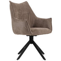 ESSZIMMERSTUHL Ginosa braun drehbar - Beige/Schwarz, Textil/Metall (62/90/66cm) - Mr. Deko