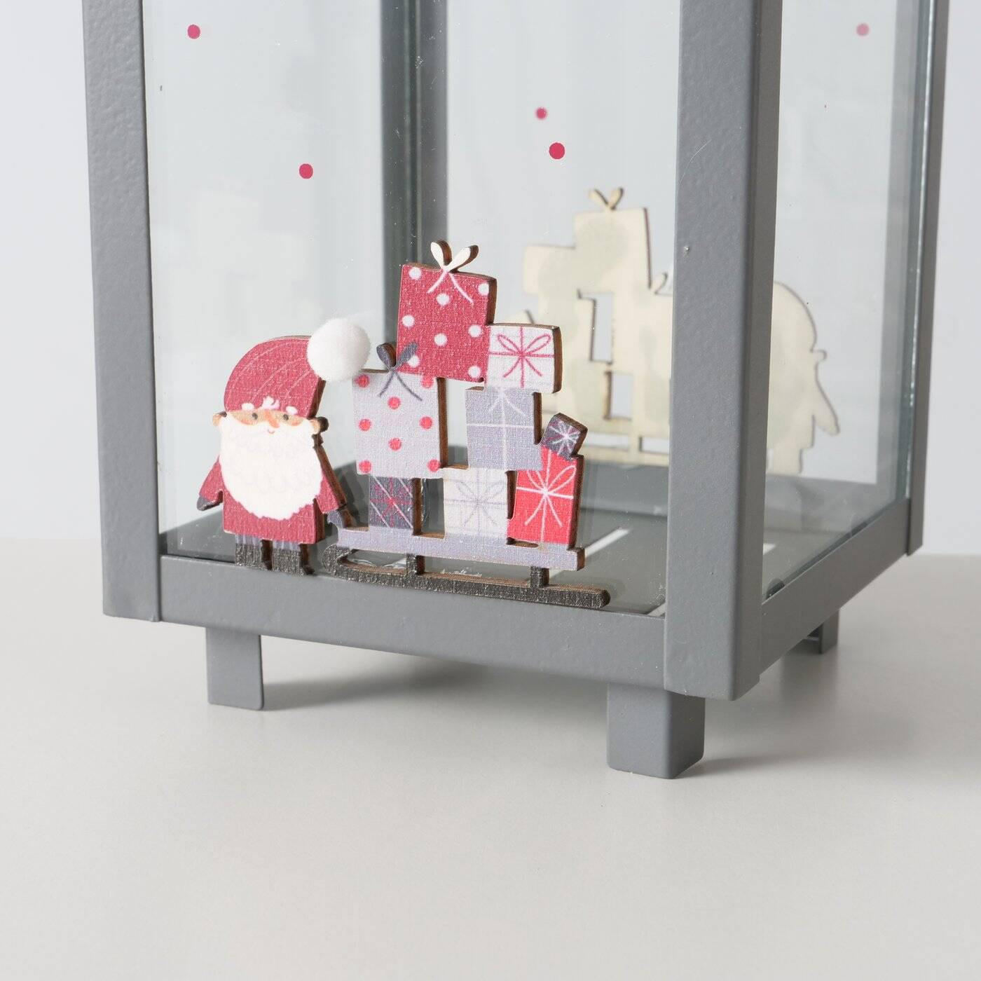 LATERNE Monti 23 cm - Grau, Metall (10.4/23/11.5cm) - Boltze Home
