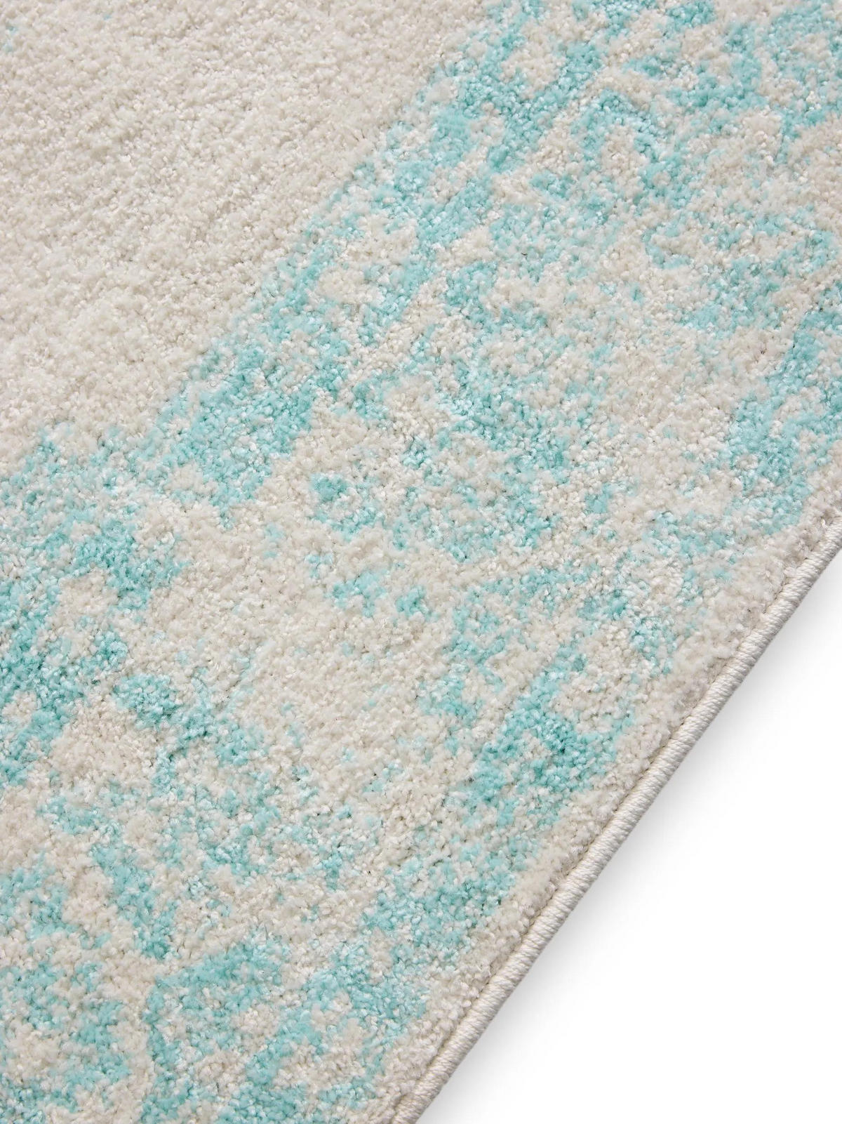 VINTAGE-TEPPICH Sia 140/200 cm - Türkis/Creme, Kunststoff (140/200cm) - benuta