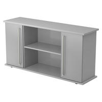 SIDEBOARD mit 2 Flügeltüren 44,8/166,1/84 cm in Grau/Silberfarben Chromgriff - Silberfarben/Grau, Holzwerkstoff (166.1/84/44.8cm) - bümö