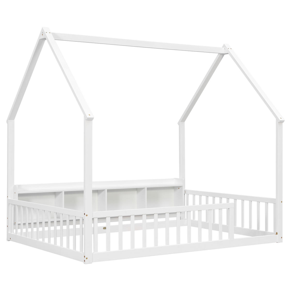 HAUSBETT 140/200 cm mit Ablagefächern, DE-41877, in Weiß - Weiß, Holz (140/200cm) - ComfortXL