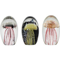 BRIEFBESCHWERER Medusa 3er-Set gelb rosa goldfarben - Multicolor, Glas (3.5/8/3.5cm) - FURNARO