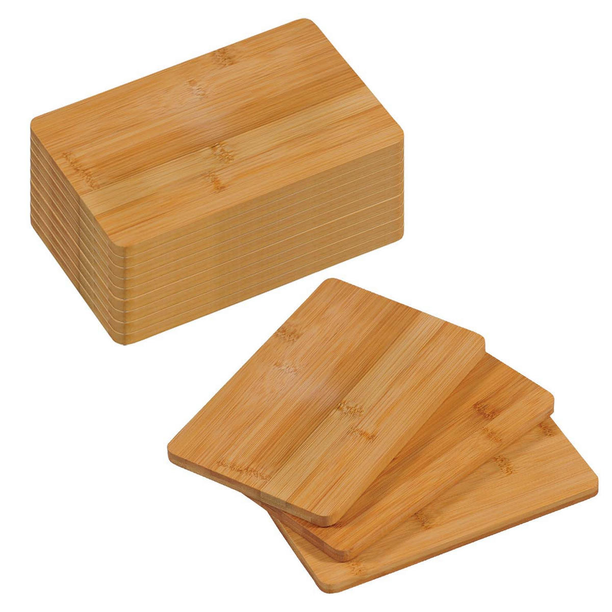 FRÜHSTÜCKSBRETTCHEN, 15 Stück, Bambus - 22 x 14cm - Naturfarben, Holz (14/22cm) - Kesper