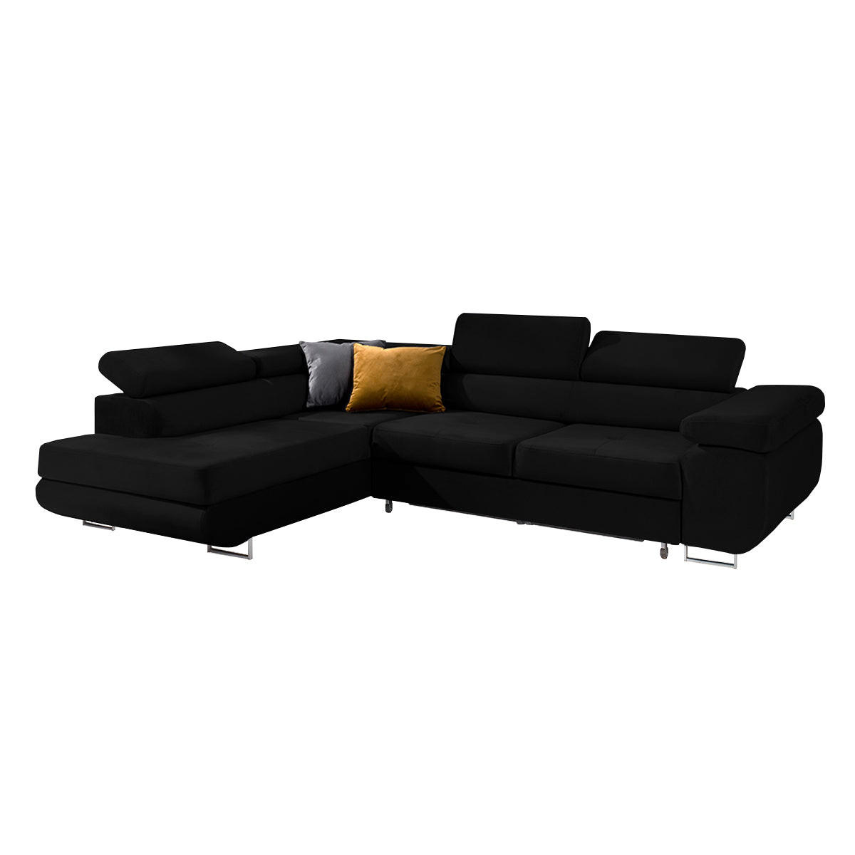 ECKSOFA Wilson 4 Sitzplätze Schwarz - Schwarz, Textil (271/201cm) - Petits-meubles