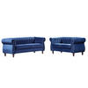CHESTERFIELD-SOFAGARNITUR - 3-Sitzer & 2-Sitzer - Samt - Königsblau - TRUMBO - Blau, Textil (78/77/195cm) - Vente-Unique