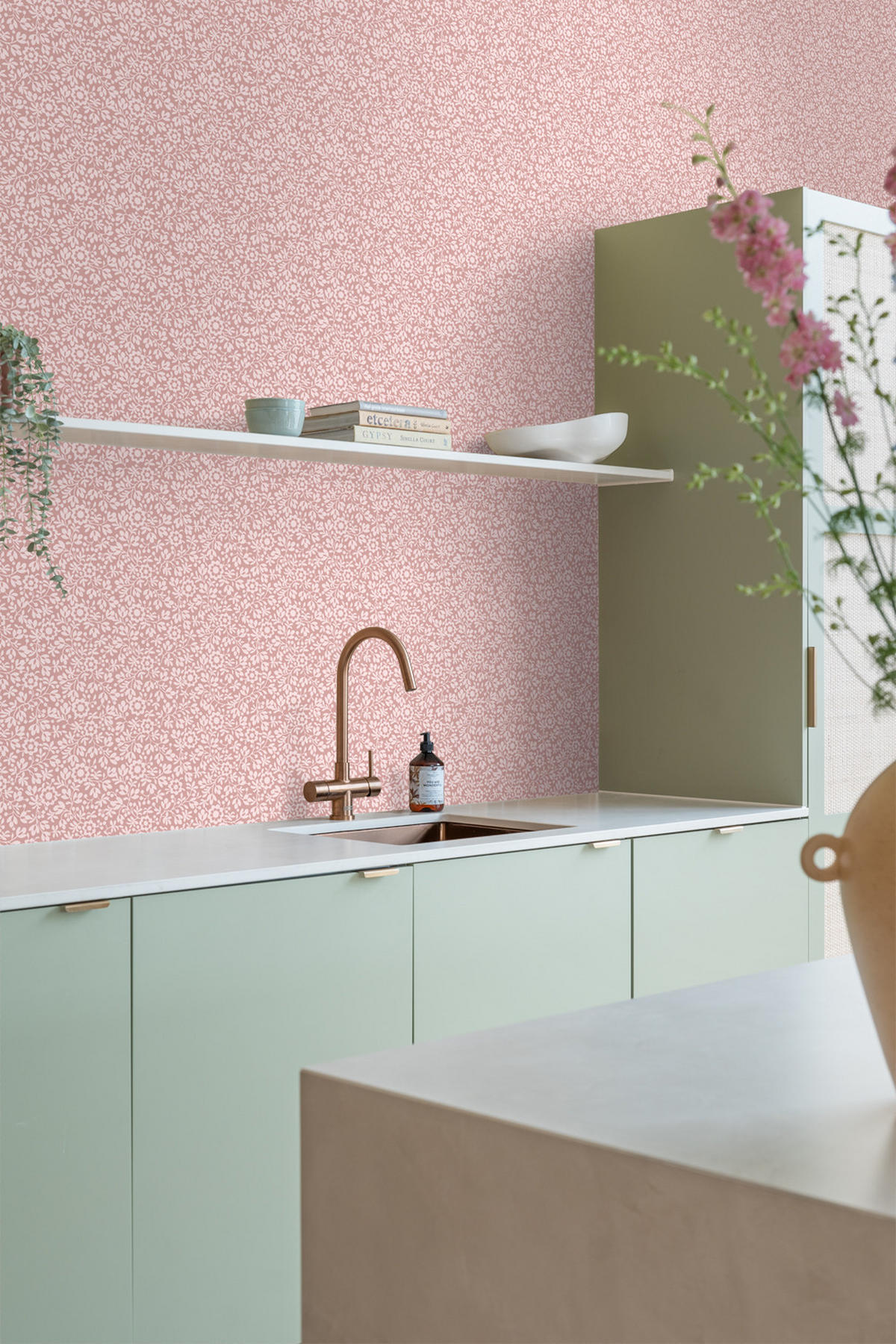 TAPETE Blumen 50 x 900 cm - Pink, Papier (50/900cm) - ESTAhome