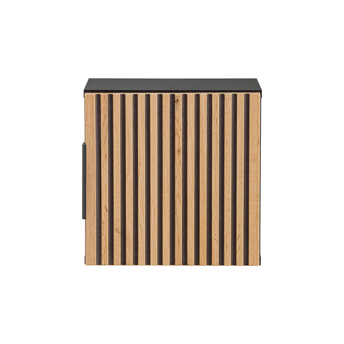 SCHRANK 1 Tür Gaia Holz in Eichenoptik und Schwarz - Schwarz, Holzwerkstoff (35/35/22cm) - Petits-meubles