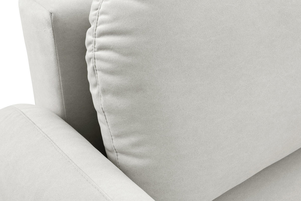 BETTSOFA AGIO Beige Plüsch-Stoff mit Schlaffunktion - Beige, Holz (232/95/109cm) - MASSENO