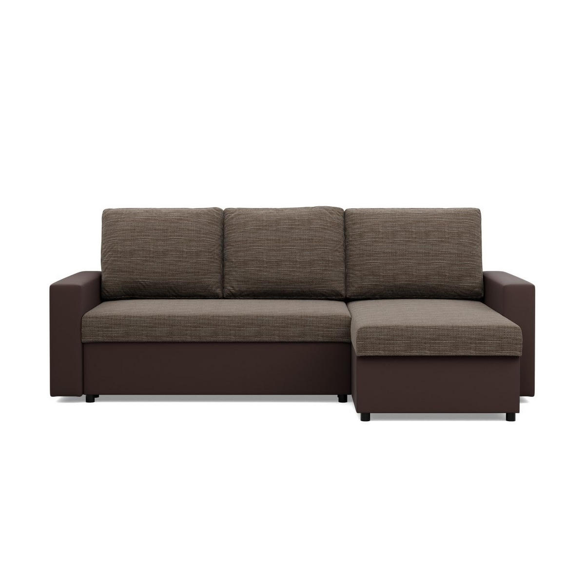 ECKSOFA MIT SCHLAFFUNKTION LUNA, Braun + Braun - Braun, Textil (231/140cm)