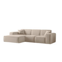 ECKSOFA Ottom Celes Premium Opera Velvet - Sandfarben, Holzwerkstoff/Textil (266/165cm) - Fun Möbel